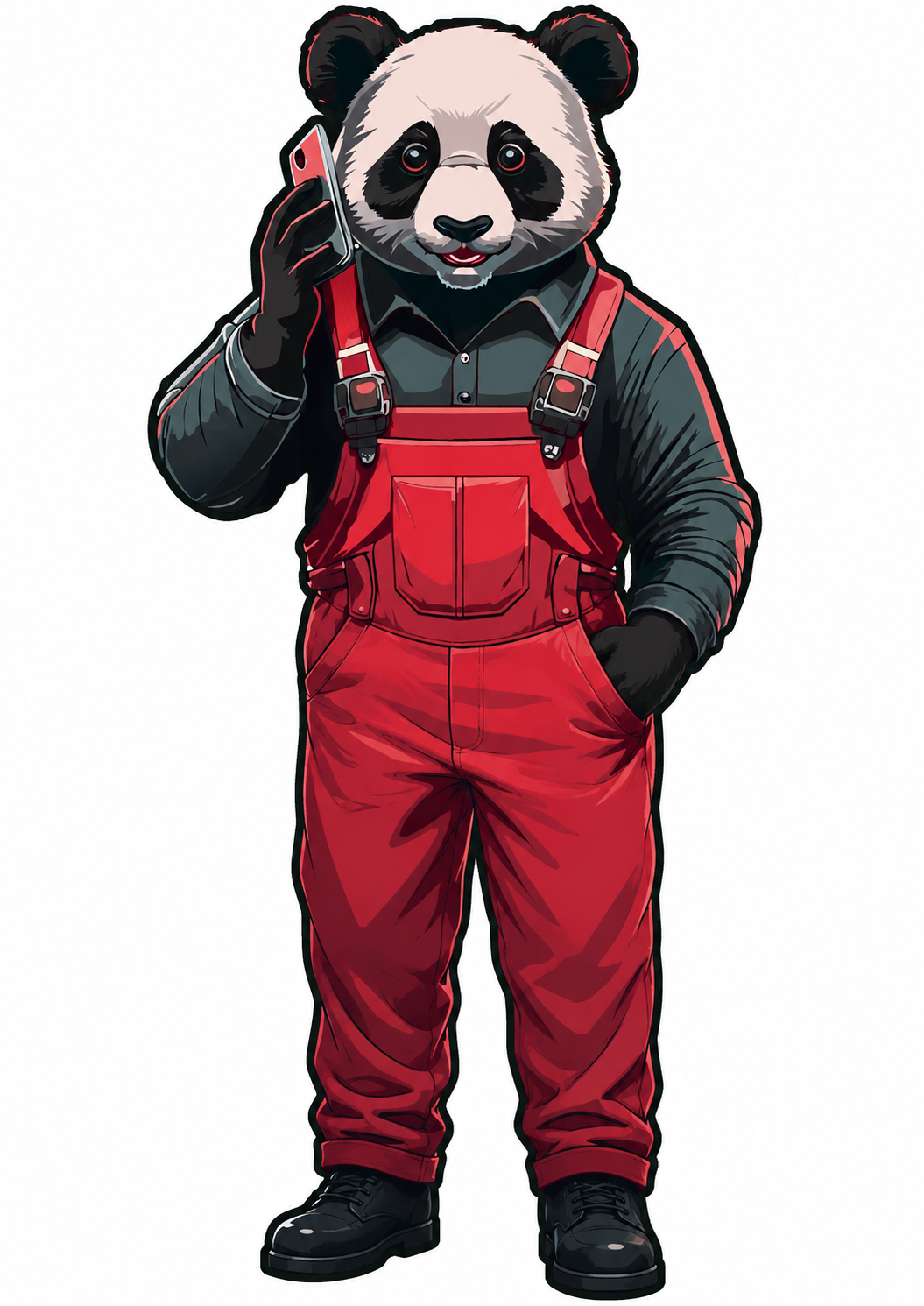 Mascotte-panda van Guus Hillen Stukadoorsbedrijf